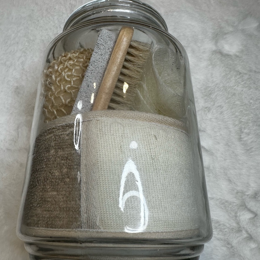 Natural Bath Set in Glass Jar